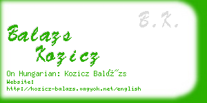 balazs kozicz business card